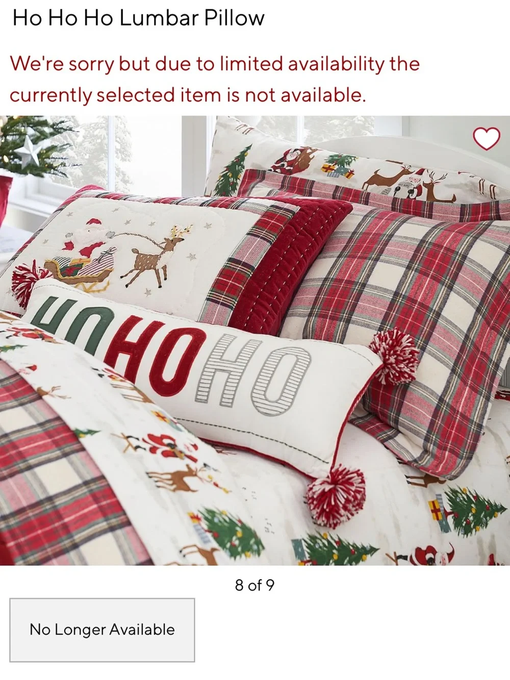 NWT Pottery Barn Kids Ho Ho Ho Lumbar Pillow